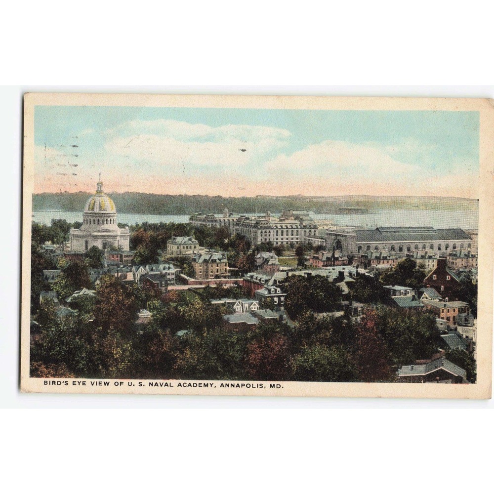 Annapolis Maryland MD US Naval Academy Bird's Eye View Postcard 1915 Kaufmann